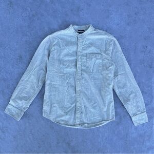 ★ American Rag White and Blue Striped Button Down Longsleeve Shirt ★